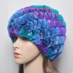 Women Knit Real Rex Rabbit Fur Hat Scarf Sets Natural Warm Rex Rabbit Fur Scarves Hat Winter Lady Real Rex Rabbit Fur Hat Scarf