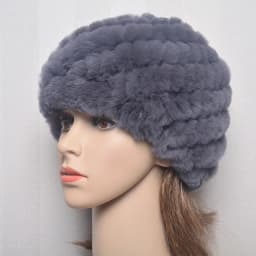 Women Knit Real Rex Rabbit Fur Hat Scarf Sets Natural Warm Rex Rabbit Fur Scarves Hat Winter Lady Real Rex Rabbit Fur Hat Scarf