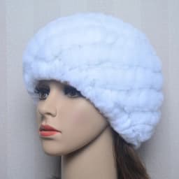 Women Knit Real Rex Rabbit Fur Hat Scarf Sets Natural Warm Rex Rabbit Fur Scarves Hat Winter Lady Real Rex Rabbit Fur Hat Scarf
