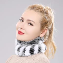 Women Knit Real Rex Rabbit Fur Hat Scarf Sets Natural Warm Rex Rabbit Fur Scarves Hat Winter Lady Real Rex Rabbit Fur Hat Scarf