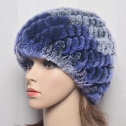 Women Knit Real Rex Rabbit Fur Hat Scarf Sets Natural Warm Rex Rabbit Fur Scarves Hat Winter Lady Real Rex Rabbit Fur Hat Scarf