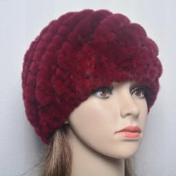 Women Knit Real Rex Rabbit Fur Hat Scarf Sets Natural Warm Rex Rabbit Fur Scarves Hat Winter Lady Real Rex Rabbit Fur Hat Scarf