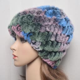 Women Knit Real Rex Rabbit Fur Hat Scarf Sets Natural Warm Rex Rabbit Fur Scarves Hat Winter Lady Real Rex Rabbit Fur Hat Scarf