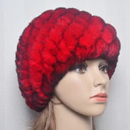 Women Knit Real Rex Rabbit Fur Hat Scarf Sets Natural Warm Rex Rabbit Fur Scarves Hat Winter Lady Real Rex Rabbit Fur Hat Scarf