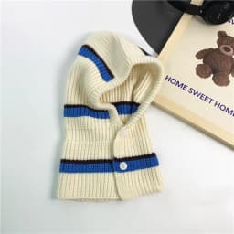 Hot Sale Kids Autumn-Winter Warm Thick Knit Hat Scarf Set Versatile Wool Knitted Ear Protector Cap Skullies For Boys And Girls