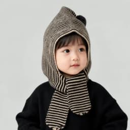 Hot Sale Kids Autumn-Winter Warm Thick Knit Hat Scarf Set Versatile Wool Knitted Ear Protector Cap Skullies For Boys And Girls