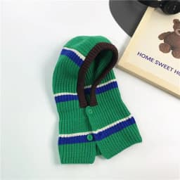 Hot Sale Kids Autumn-Winter Warm Thick Knit Hat Scarf Set Versatile Wool Knitted Ear Protector Cap Skullies For Boys And Girls