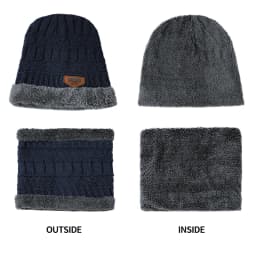2026 Winter Men Women Thick Beanie Hat Knitted Hat Winter Cap Beanie Female Wool Neck Scarf Cap Balaclava Mask Bonnet Hats Set