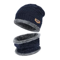 2026 Winter Men Women Thick Beanie Hat Knitted Hat Winter Cap Beanie Female Wool Neck Scarf Cap Balaclava Mask Bonnet Hats Set
