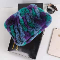 2026 New Fashion Knitted Good Elastic Real Fur Scarf Hat Sets Women Winter Warm 100% Natural Rex Rabbit Fur Scarves Hats Sets