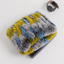 2026 New Fashion Knitted Good Elastic Real Fur Scarf Hat Sets Women Winter Warm 100% Natural Rex Rabbit Fur Scarves Hats Sets