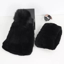 2026 New Fashion Knitted Good Elastic Real Fur Scarf Hat Sets Women Winter Warm 100% Natural Rex Rabbit Fur Scarves Hats Sets