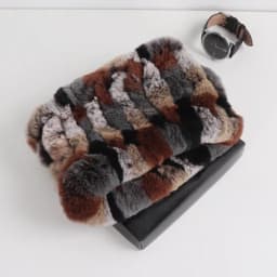 2026 New Fashion Knitted Good Elastic Real Fur Scarf Hat Sets Women Winter Warm 100% Natural Rex Rabbit Fur Scarves Hats Sets