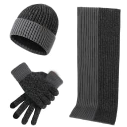 3Pcs/set Fashion Trend Scarf Hat Glove For Men And Women Winter Luxury Knitted Thickened Warm Three Piece Set Accessories Gifts