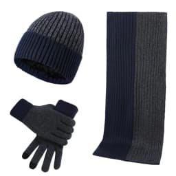 3Pcs/set Fashion Trend Scarf Hat Glove For Men And Women Winter Luxury Knitted Thickened Warm Three Piece Set Accessories Gifts