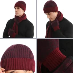 3Pcs/set Fashion Trend Scarf Hat Glove For Men And Women Winter Luxury Knitted Thickened Warm Three Piece Set Accessories Gifts