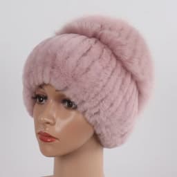 New Winter Women Luxury Real Fox Fur Hat Scarf Sets Natural Soft Knitted Warm Rex Rabbit Fur Top Fox Fur Hats Scarves 2 Pieces