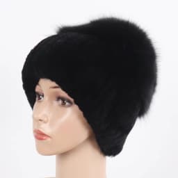 New Winter Women Luxury Real Fox Fur Hat Scarf Sets Natural Soft Knitted Warm Rex Rabbit Fur Top Fox Fur Hats Scarves 2 Pieces