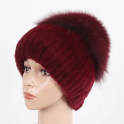 New Winter Women Luxury Real Fox Fur Hat Scarf Sets Natural Soft Knitted Warm Rex Rabbit Fur Top Fox Fur Hats Scarves 2 Pieces