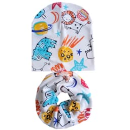 New Fashion Baby Hat Scarf Set Baby Head Cover Spring Girls Boys Warm Neck Collar Kids Beanies Sets Cotton Children Hats Scarf