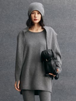 TLOML Women‘s 100% Cashmere Hat Scarf Integrated Cashmere Hat Autumn Winter Soft Warm Cashmere Knitwear Luxury Scarf Hat