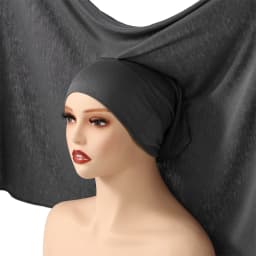 6/Pcs Modal Inner Caps Hijab And 1/Pcs Hairband Set Muslim Instant Hijabs Scarf Shawls Elastic Jersey Bonnet Islam Turban