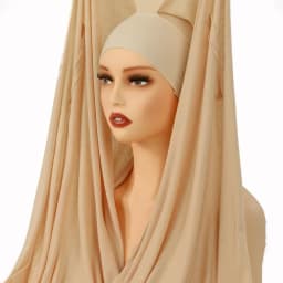 6/Pcs Modal Inner Caps Hijab And 1/Pcs Hairband Set Muslim Instant Hijabs Scarf Shawls Elastic Jersey Bonnet Islam Turban