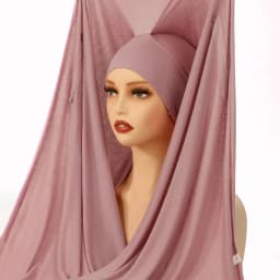6/Pcs Modal Inner Caps Hijab And 1/Pcs Hairband Set Muslim Instant Hijabs Scarf Shawls Elastic Jersey Bonnet Islam Turban