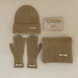 Korean Three-piece Set Scarves Gloves Women Autumn Winter Warm Knitted Hat Touch Screen Gloves Solid Color Women's Glove Sets