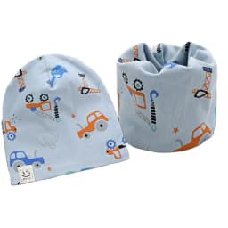 2024 New Cotton Children's Single-layer Hat Scarf 2-piece Set Spring Autumn Girls Hat Scarf Baby Boys Head Cover Kids Hat Set