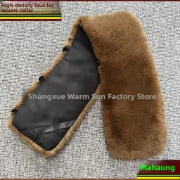 Washable Fake Mink Fur Collar Men's Foldover Collar Universal down Jacket Cotton Coat Warm Fake Collar British Style Winter S...