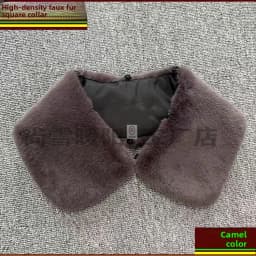 Washable Fake Mink Fur Collar Men's Foldover Collar Universal down Jacket Cotton Coat Warm Fake Collar British Style Winter S...