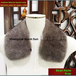 Washable Fake Mink Fur Collar Men's Foldover Collar Universal down Jacket Cotton Coat Warm Fake Collar British Style Winter S...