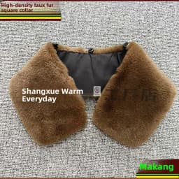 Washable Fake Mink Fur Collar Men's Foldover Collar Universal down Jacket Cotton Coat Warm Fake Collar British Style Winter S...