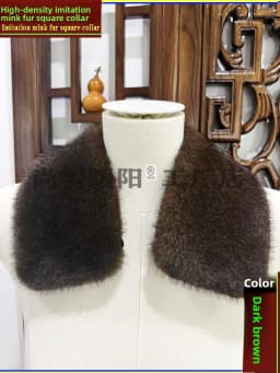 Washable Fake Mink Fur Collar Men's Foldover Collar Universal down Jacket Cotton Coat Warm Fake Collar British Style Winter S...