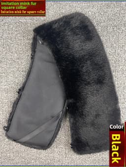 Washable Fake Mink Fur Collar Men's Foldover Collar Universal down Jacket Cotton Coat Warm Fake Collar British Style Winter S...