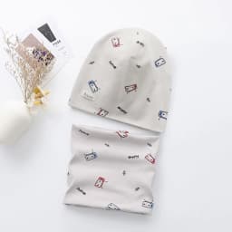 New Spring Autumn Girls Hat Scarf Set Cartoon Owl Star Swan Baby Boy Girls Hat Set Children Hat Scarf-Collar Cotton Kids Hat Set