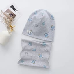 New Spring Autumn Girls Hat Scarf Set Cartoon Owl Star Swan Baby Boy Girls Hat Set Children Hat Scarf-Collar Cotton Kids Hat Set