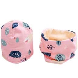 New Spring Autumn Girls Hat Scarf Set Cartoon Owl Star Swan Baby Boy Girls Hat Set Children Hat Scarf-Collar Cotton Kids Hat Set