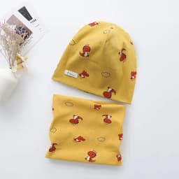 New Spring Autumn Girls Hat Scarf Set Cartoon Owl Star Swan Baby Boy Girls Hat Set Children Hat Scarf-Collar Cotton Kids Hat Set