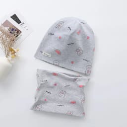 New Spring Autumn Girls Hat Scarf Set Cartoon Owl Star Swan Baby Boy Girls Hat Set Children Hat Scarf-Collar Cotton Kids Hat Set