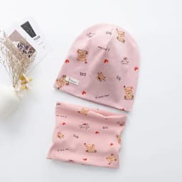 New Spring Autumn Girls Hat Scarf Set Cartoon Owl Star Swan Baby Boy Girls Hat Set Children Hat Scarf-Collar Cotton Kids Hat Set