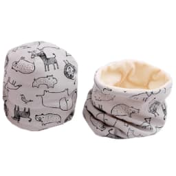 New Spring Autumn Girls Hat Scarf Set Cartoon Owl Star Swan Baby Boy Girls Hat Set Children Hat Scarf-Collar Cotton Kids Hat Set