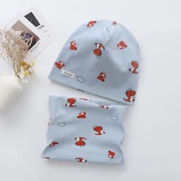 New Spring Autumn Girls Hat Scarf Set Cartoon Owl Star Swan Baby Boy Girls Hat Set Children Hat Scarf-Collar Cotton Kids Hat Set