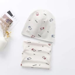 New Spring Autumn Girls Hat Scarf Set Cartoon Owl Star Swan Baby Boy Girls Hat Set Children Hat Scarf-Collar Cotton Kids Hat Set