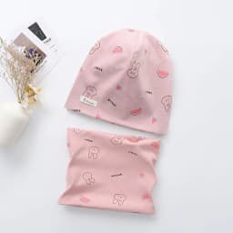 New Spring Autumn Girls Hat Scarf Set Cartoon Owl Star Swan Baby Boy Girls Hat Set Children Hat Scarf-Collar Cotton Kids Hat Set
