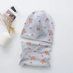 New Spring Autumn Girls Hat Scarf Set Cartoon Owl Star Swan Baby Boy Girls Hat Set Children Hat Scarf-Collar Cotton Kids Hat Set