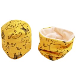 New Spring Autumn Girls Hat Scarf Set Cartoon Owl Star Swan Baby Boy Girls Hat Set Children Hat Scarf-Collar Cotton Kids Hat Set