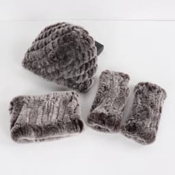 Hot Sale Women Winter Knitted Real Rex Rabbit Fur Hat Scarf Gloves Sets Natural Warm Rex Rabbit Fur Cap Scarves Mittens 3 Pieces