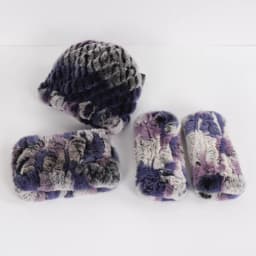 Hot Sale Women Winter Knitted Real Rex Rabbit Fur Hat Scarf Gloves Sets Natural Warm Rex Rabbit Fur Cap Scarves Mittens 3 Pieces